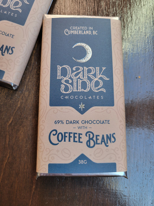 69% Dark with Coffee Beans Chocolate Bar