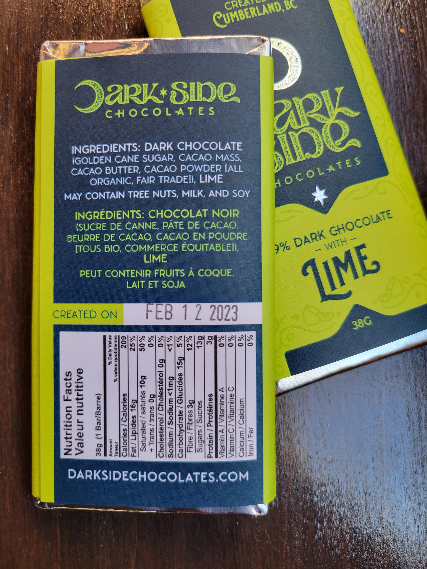 69% Dark with Lime Chocolate Bar